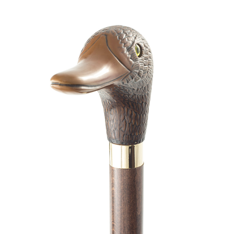 Brown Duck-Head Hardwood Cane